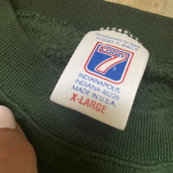 Vintage Logo 7 Green‎ Bay Packers Sweatshirt  Crew Neck Sweater Extra Large XL - Picture 4 of 7